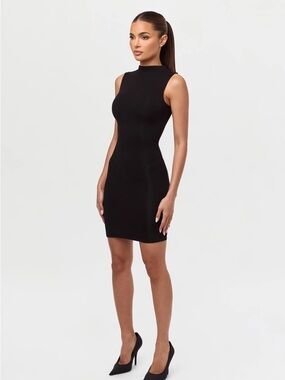 Naked Wardrobe black mesh four way stretch dress